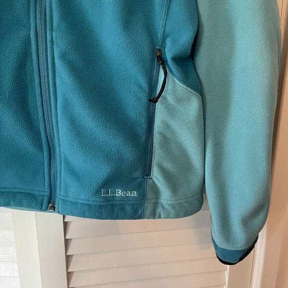 L.L. Bean women's fleece jacket liner small blue two-tone snow winter - Picture 2 of 9